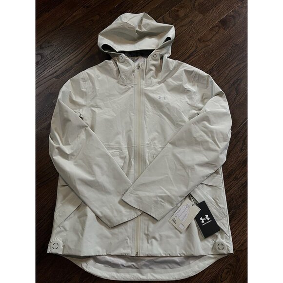 NWT Under Armour Stormproof Packable Jacket Waterproof Beige Women’s Sz XS $300 - Picture 1 of 10